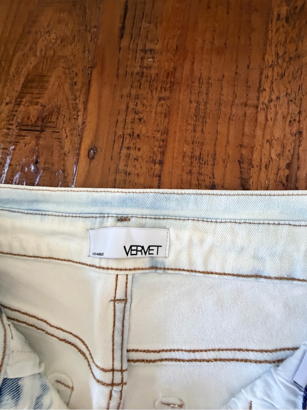 White vervet high rise Flared Women's Jeans Distressed 28 - Picture 3 of 11